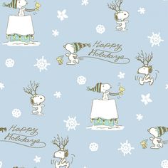 snoopy christmas wallpaper with snowflakes and happy holidays