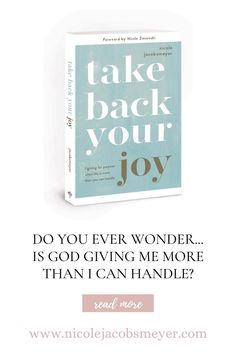 a book with the title take back your joy