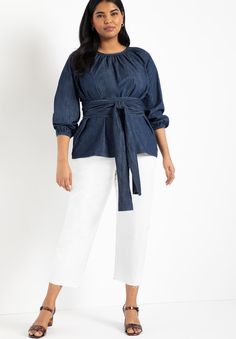 Apple Shape Outfits, Plus Size Work, Size 16 Women, Plus Size Summer Outfits, Flattering Outfits, Faux Wrap Top, Look Plus Size, Plus Size Brands, Plus Size Fashion For Women