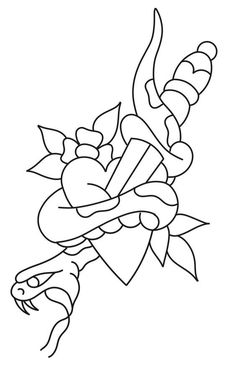 a drawing of a snake with leaves on it's back