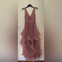 Sweep Into Your Prom With This One Of A Kind Dusty Rose Dress. Beautiful Ruffled Skirt With Lower Back. Cups Sewn In So No Need For A Bra. Never Worn But Tags Were Removed. Dusty Rose Outfit, Dusty Rose Prom Dress, Rose Prom Dress, Dusty Rose Dress, Romantic Colors, Ruffled Skirt, Rose Dress, Dress Beautiful, Lower Back