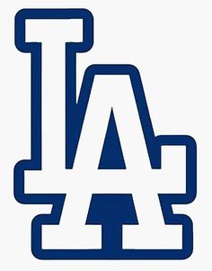 the los angeles dodgers logo is shown in blue and white, with an i on it