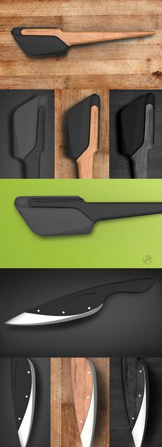 several different types of knives and cutting boards