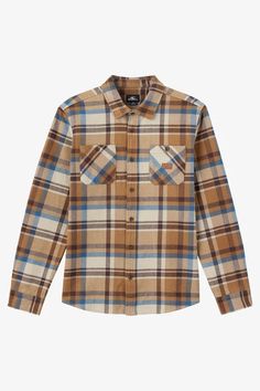 Landmarked Flannel Standard Fit Long Sleeve Shirt - Dark Khaki | O'Neill Yarn-dyed Long Sleeve Cotton Flannel Shirt, Yarn-dyed Cotton Flannel Long Sleeve Shirt, Yarn-dyed Cotton Long Sleeve Flannel Shirt, Classic Long Sleeve Flannel Shirt, Fall Cotton Yarn-dyed Flannel Shirt, Fall Yarn-dyed Cotton Flannel Shirt, Yarn-dyed Long Sleeve Plaid Flannel Shirt, Dark Khaki, Plaid Design