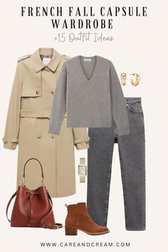 French Fall Capsule Wardrobe Essentials +15 Outfit Ideas French Fall Fashion, Parisian Chic Outfits, Closet Outfits, Work Vibes, French Minimalist, Classic Outfits For Women