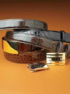 Alligator Straps and Sterling Buckles Caiman Crocodile, Crocodile Belt, Men Smart Casual, Belt Buckles Men's, Leather Belts For Women, Ben Silver, Jewelry Belt, Smart Casual Fashion, Crocodile Rock