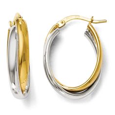 Two Tone Oval Twist Hoop Earrings by Kury - Available at SHOPKURY.COM. Free Shipping on orders over $200. Trusted jewelers since 1965, from San Juan, Puerto Rico. Best Earrings, Twist Hoop Earrings, Earring For Women, Jewelry Earring, Gold Polish, Online Earrings, Two Tone, Women's Earrings, Gold Earrings