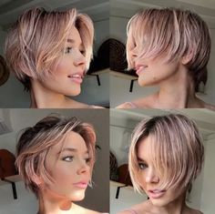 Rose Gold Pixie, Pixie-cut Lang, Easy Short Haircuts, Edgy Haircuts