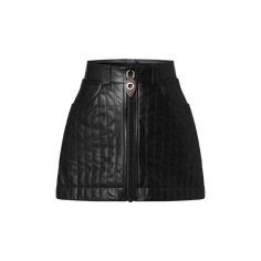 LOUIS VUITTON® - Pinstripe Leather Zip-up Mini Skirt - Black Louis Vuitton Skirt, Women Louis Vuitton, Louis Vuitton Top, Louis Vuitton Collection, Masculine Feminine, Mini Skirt Black, Black Tweed, A Line Mini Skirt, Tumblr Fashion