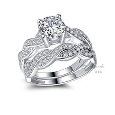 a white gold wedding ring set with diamonds