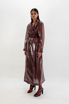 Fall Party Outerwear With Belted Cuffs, Belted Long Coat For Party, Oversized Belt, Holographic Vinyl, Swim Shoes, Vinyl Colors, Top Dress, Trench Coat, Coats Jackets