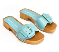 INTENTIONALLY BLANK Buckle Clog Sandals - Mar - QVC.com Summer Beach Clogs With Buckle Closure, Trendy Slip-on Clogs With Buckle Closure, Chic Spring Clogs With Buckle Closure, Trendy Clogs With Buckle Closure, Summer Buckle Closure Open Heel Clogs, Summer Slide Clogs With Removable Insole, Chic Clogs With Wooden Heel For Beach, Trendy Beach Clogs With Wooden Heel, Chic Beach Clogs With Wooden Heel