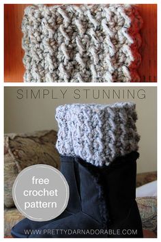 crocheted booties with text that reads, simply knitting free crochet pattern