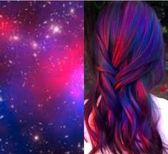 Galaxy Hair Color, Hair Drawings, Hair Colour Design, Mermaid Hair Color, Galaxy Hair, Colored Hair Tips, Hair Color Crazy, Hair Kit