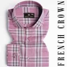 Unleash sophistication with our Turkish Rose Pink and Rhino Blue Twill Plaid Premium Cotton Shirt, featuring a sleek cutaway collar! The premium cotton fabric ensures comfort and durability, while the captivating plaid pattern adds a touch of timeless elegance. Versatile and stylish, this shirt is perfect for any occasion, from formal events to casual outings. Elevate your wardrobe with this chic and classy piece! Fused collar and cuffs, collar stand and flat felled side seams provide structure Cutaway Collar, Cotton Shirts For Men, Blue Check, Shoulder Shirts, Full Sleeves, Collar And Cuff, Rose Pink, Plaid Pattern, Full Sleeve