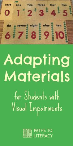 a book cover with the title, adapting materials for students with visual impaireds