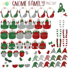 gnome family christmas svg set