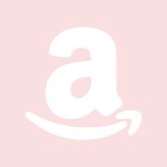 an amazon logo on a pink background