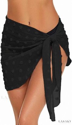 Lasaky - Short Mesh Beach Sarong Cover-Up Sun Protection Shawl Chiffon Wrap Skirt Beach Wrap Skirt, Swimsuit Wrap, Sarong Wrap, Skirt Coverup, Beach Sarong, Chiffon Shorts, Chiffon Wrap, Coverup Skirt, Half Skirt