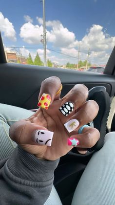 Exotic Nails Short, Summer Nails Black Women, Bday Nails, Acrylic Toe Nails, Colored Acrylic Nails