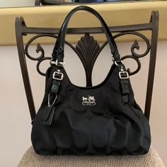 Euc Coach Madison Signature Bag Pre Loved 1 Owner Excellent Condition Like Brand New No Tears No Damage No Stains Satin Storage Bag Included Such A Fun Great Size Purse Just Spring Cleaning Fall 2024, Spring Cleaning, Vintage Bags, Metal Color, Jewelry Bags, Storage Bag, Coach Bags, Bag Storage, Patent Leather