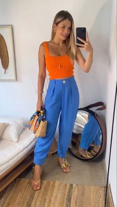 Look Office, Monochromatic Outfit, Wardrobe Style, Looks Style, Office Outfits, Colorful Fashion, Daily Outfits, Look Fashion