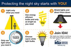 an info sheet with instructions on how to protect the night sky