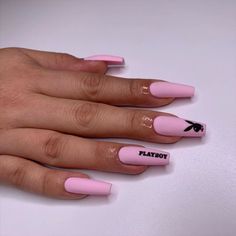 Lv Nails, Cowboy Nails, Cute Pink Nails, Nail Acrylic, Bunny Nails, Graduation Nails, Drip Nails, Edgy Nails, Long Acrylic