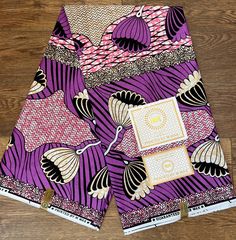 "This beautiful African fabric features an abstract floral pattern design in purple, pink, beige, black and white.   All cotton and approximately 44\" wide. Perfect for clothing, quilting, sewing, crafts and more. Priced by the yard (note African fabrics come folded on the approximate yard, so length can vary up to 2%). If you purchase more than one yard you will receive a continuous piece of fabric. Note some colors may vary because of differences with computer monitors.  For more West African fabrics from Senegal, Mali, and Ghana visit our website www.french-nc.com. We ship by USPS.  International buyers - we are sorry but we do not ship internationally through our Etsy site. Please visit us at www.french-nc.com." African Fabrics, Floral Pattern Design, African Wax Print, African Print Fabric, Wax Print, African Fabric, Pink Beige, Computer Monitors, Abstract Floral