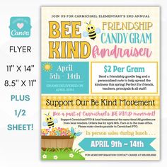 a flyer for a bee kind event