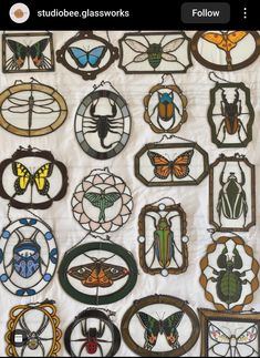 Stained Glass Bugs, Stained Glass Pieces, Stained Glass Diy, Stained Glass Crafts, Faux Stained Glass, Stained Glass Projects, Bugs And Insects, Stained Glass Mosaic