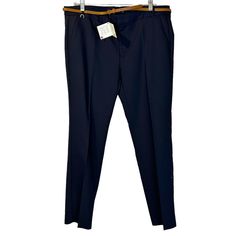 Nwt Zara Basic Collection Navy Blue Pants Trousers Brand New With Tags Attached Business, Office, Workwear, Everyday, Professional, Career White Romper Dress, Leather Jogging Pants, High Waisted Black Trousers, Black Sleeveless Jumpsuit, Denim Short Jumpsuit, Maroon Pants, White Cargo Pants, Zara Trousers, Chambray Romper