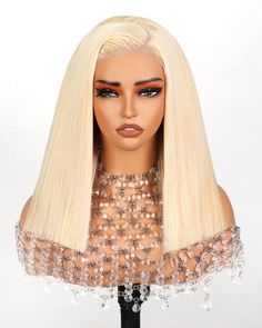 PRICES MAY VARY. 613 Lace Front Bob Wig Material: 100% unprocessed Brazilian virgin human hair, cut from one donor only. Our hair is no tangle,no shed, no lice, could be dyed,bleached, curled as your own hair. Lace Type And Materia: this 613 wigs human hair is 6x5 Transparent lace, 210% density, Pre-Plucked with baby hair, bleached knots, Lace Frontal With Weft in the centre. Ready to Go Glueless Wig Advantage :210% Density Glueless Lace Front Wigs Human Hair,Pre Cut Lace Wigs,Pre Plucked With B 613 Wigs, 613 Blonde Bob, Lace Front Bob, Blonde Bob Wig, Wig Material, Glueless Wigs, 613 Blonde, Glueless Wig, Wig Human Hair