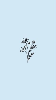 a black and white drawing of flowers on a light blue background with the words, i love you