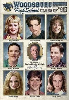 the poster for woodsboro high school class of'98