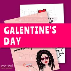 valentine's day cards with the words, printables and pictures on them