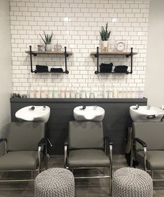 the salon is clean and ready for customers to take their own bathes or haircuts