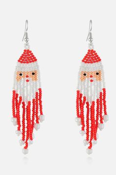 Christmas Beaded Earrings Celebrate the festive season with our exquisite Christmas Beaded Earrings. These earrings are the perfect accessory to add a touch of holiday cheer to any outfit. Crafted with meticulous attention to detail, they beautifully capture the essence of Christmas in every bead. Key Features: Material: High-quality beads that shine bright and hold their color. Dimensions: 3.7 x 1 inches, ideal for a noticeable yet elegant look. Imported craftsmanship ensures top-notch quality Christmas Beaded Earrings, Christmas Bead, Beads Earrings, Jingle All The Way, Gold Pattern, Dress Jewelry, Christmas Jewelry, Girls Jewelry, Christmas Pattern