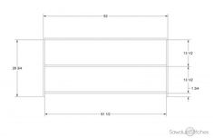 an image of a line drawing with measurements for the width and width of each section