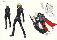 an image of some character designs from the animated movie personana, which is being drawn by