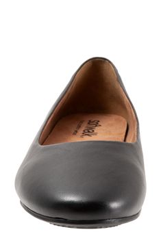 This classic ballerina flat features a cushy, arch-supporting footbed that allows all day comfort with effortless style. Removable, foam-cushioned insole with arch support Leather upper/textile lining/rubber sole Imported Women's Shoes Slip-resistant Comfortable Ballet Flats, Comfortable Slip-resistant Ballet Flats, Casual Ballet Flats With Arch Support And Flat Heel, Black Flats With Arch Support And Medium Width, Casual Ballet Flats With Arch Support And Round Toe, Comfortable Black Ballet Flats With Removable Insole, Workwear Ballet Flats With Arch Support And Round Toe, Comfortable Slip-on Ballet Flats With Cushioned Footbed, Comfortable Cushioned Slip-on Ballet Flats