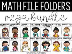 the mega bundle for math folders with numbers and pictures