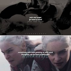 the game of thrones quote is shown in two different pictures