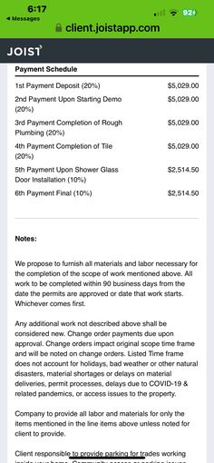 an iphone screen showing the payment form and payout details for various items on it