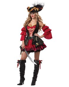 Spanish Pirate fancy dress costume Spanish Pirate, Pirate Fancy Dress, Wench Costume, Pirate Dress, Female Pirate Costume, Pirate Wench Costume, Pirate Halloween Costumes, California Costumes, Pirate Wench