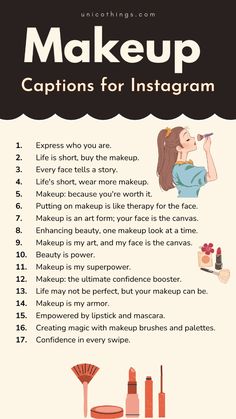 the instructions to make up makeup for instagrams are shown in this graphic style