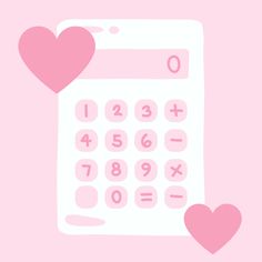 a calculator with two hearts on it