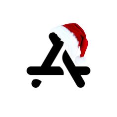 a red and white santa hat sitting on top of a black object with the letter a underneath it