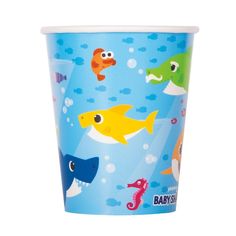 Buy Kids Birthday Baby Shark paper cups 9 ounces, 8 per package sold at Party Expert Baby Shark Birthday Party, Shark Themed Party, Baby Shark Birthday, Ocean Birthday Party, Sloth Birthday, Shark Themed Birthday Party, Turkey Disguise, Shark Birthday Party, Smoothie Healthy