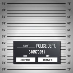 this is an image of a police mugshot sign on the side of a wall